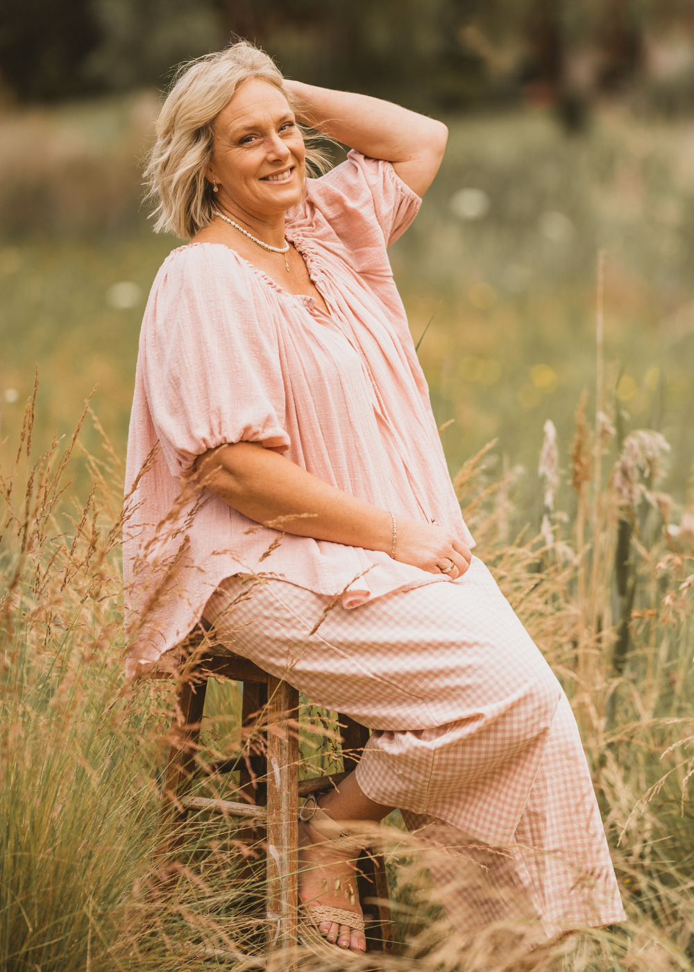 Broome Pant Pink Check - Salt + Soda