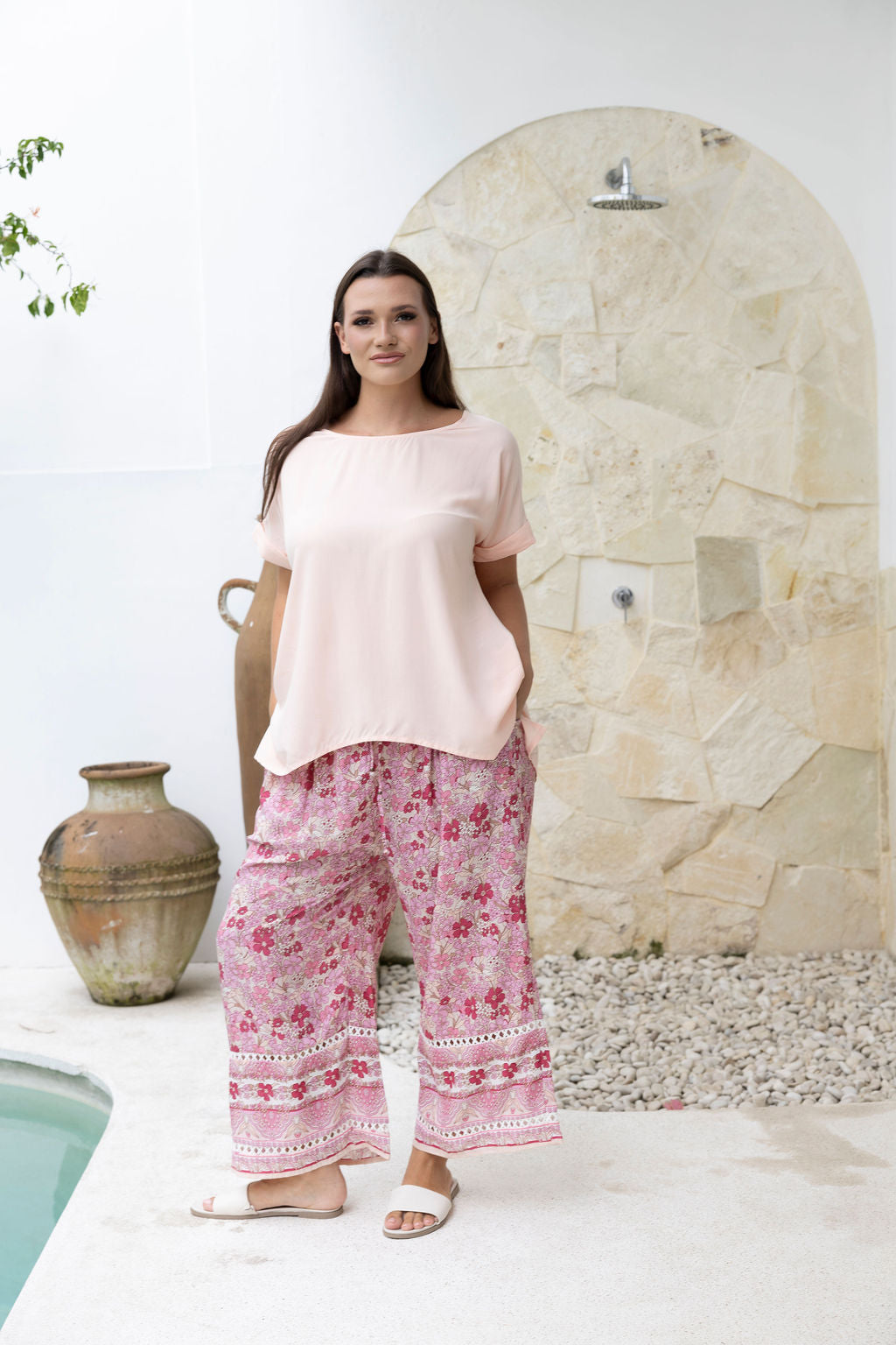 Malibu Pant - Berry Blossom Floral