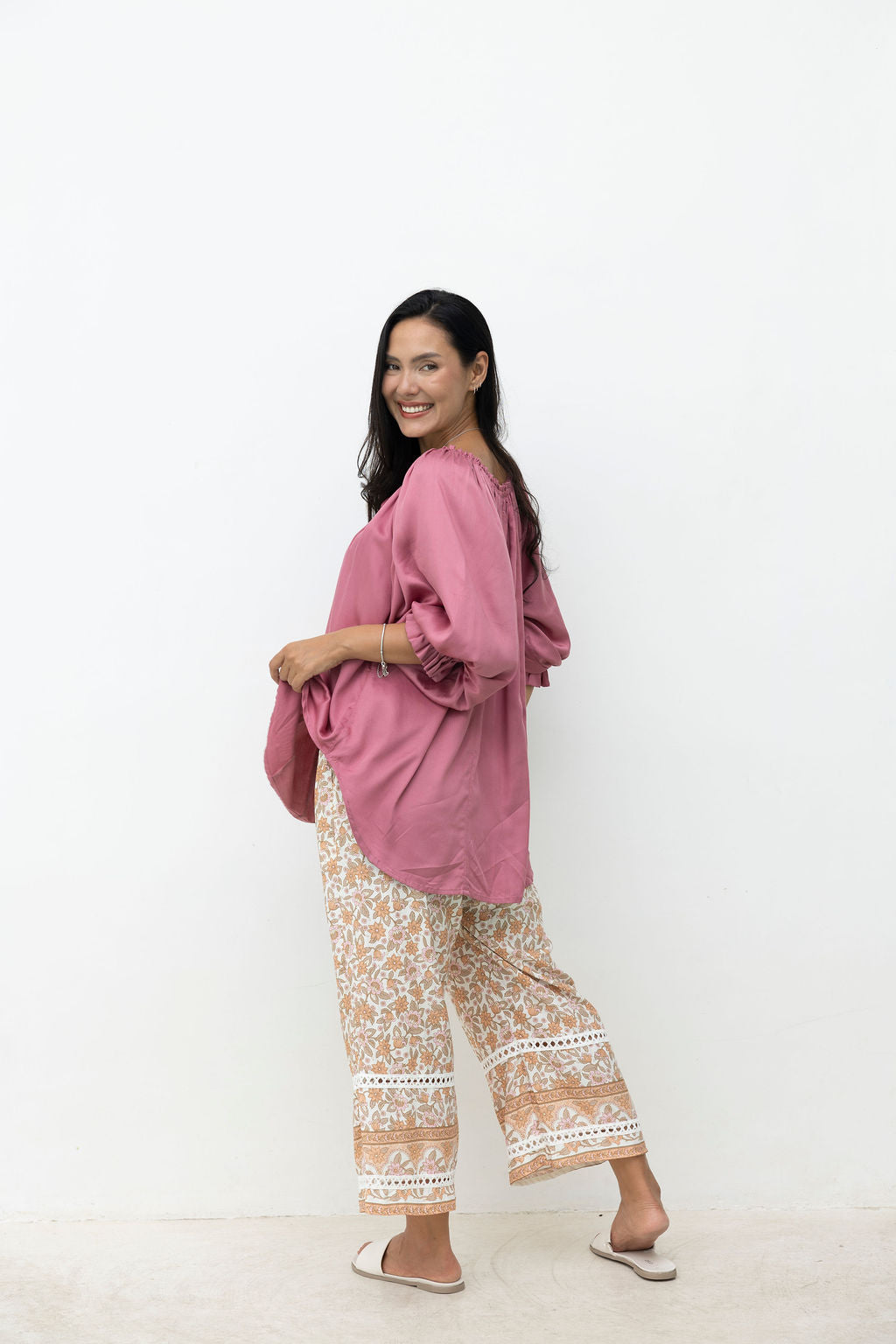 Ouvea Blouse - Desert Rose Luxe Satin