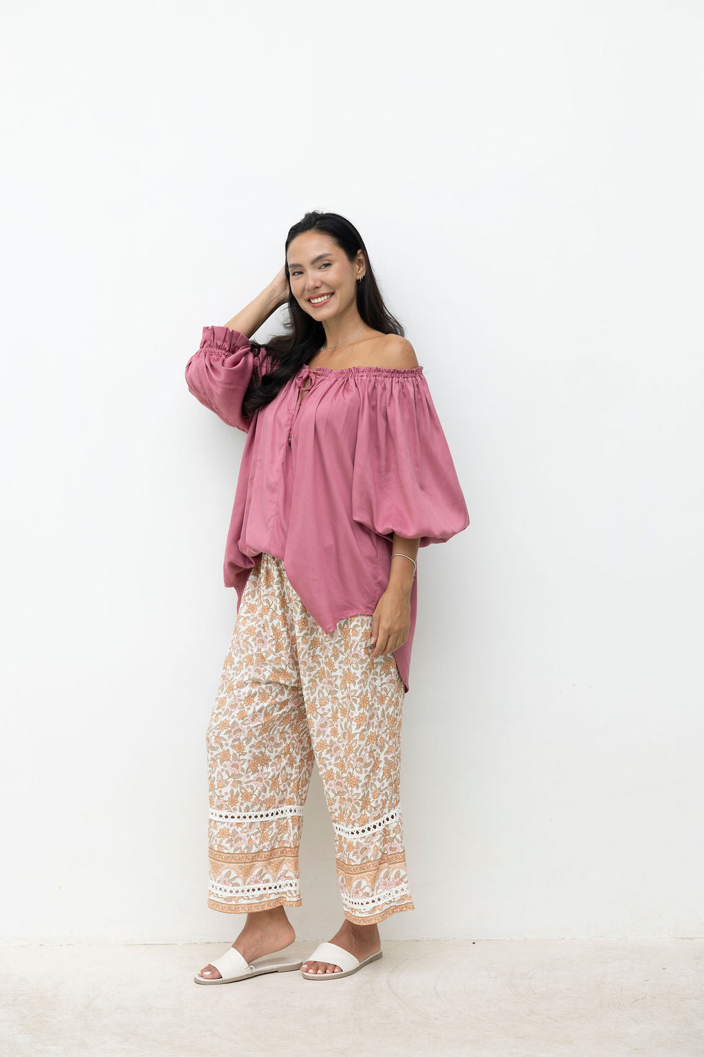 Ouvea Blouse - Desert Rose Luxe Satin