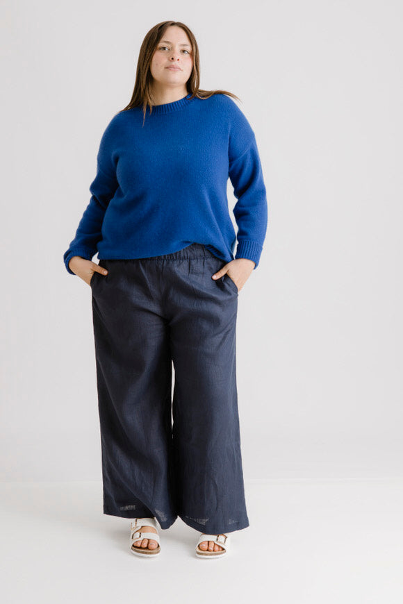Luxe 100% Cashmere Sweater - Cobalt Blue - Salt + Soda