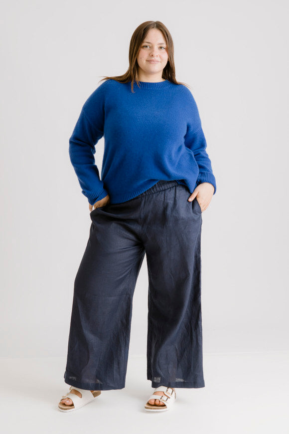 Luxe 100% Cashmere Sweater - Cobalt Blue - Salt + Soda