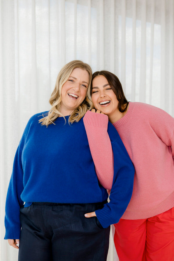 Luxe 100% Cashmere Sweater - Cobalt Blue - Salt + Soda