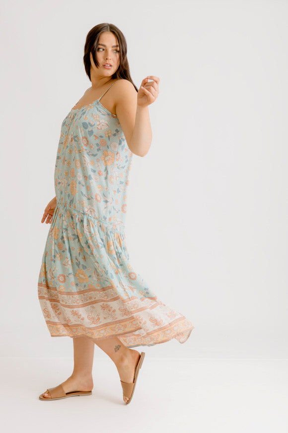Avalon Printed Dress - Sea Green - Salt + Soda