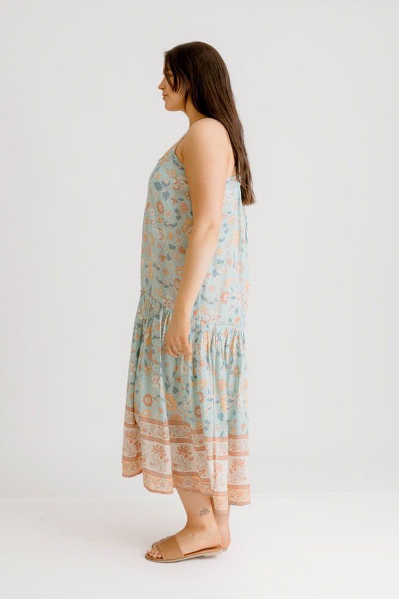 Avalon Printed Dress - Sea Green - Salt + Soda