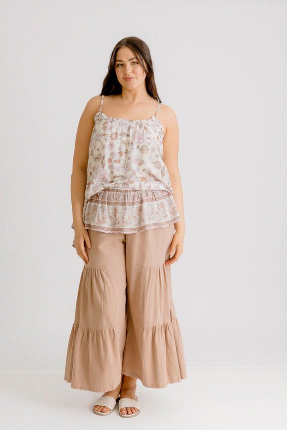 Bridie Printed Top - Blush - Salt + Soda