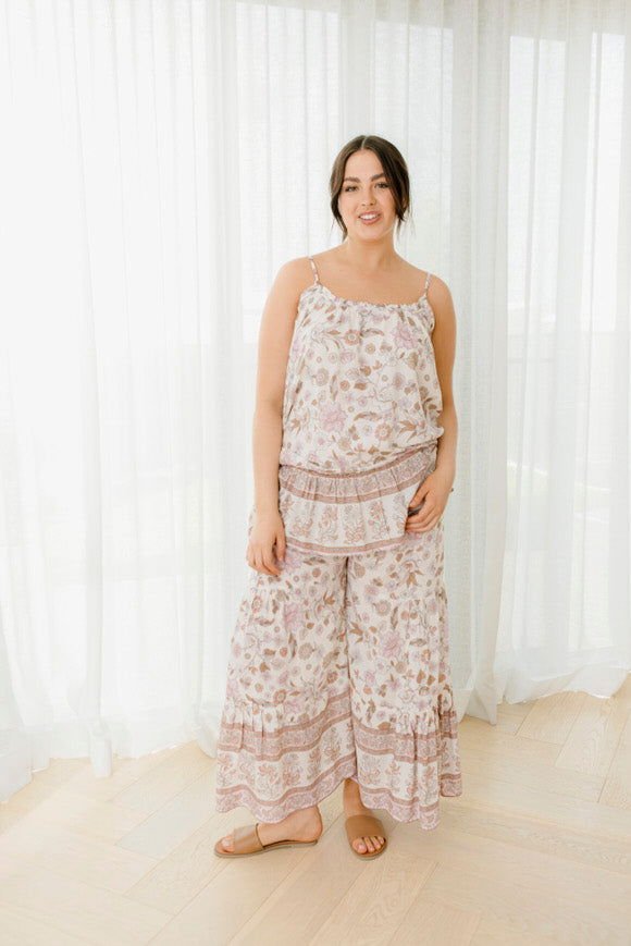 Bridie Printed Top - Blush - Salt + Soda