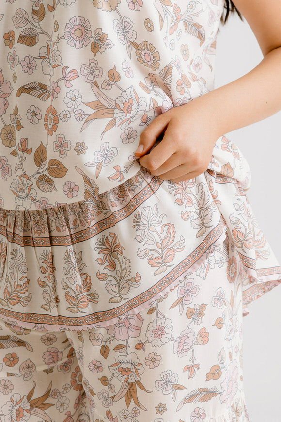 Bridie Printed Top - Blush - Salt + Soda