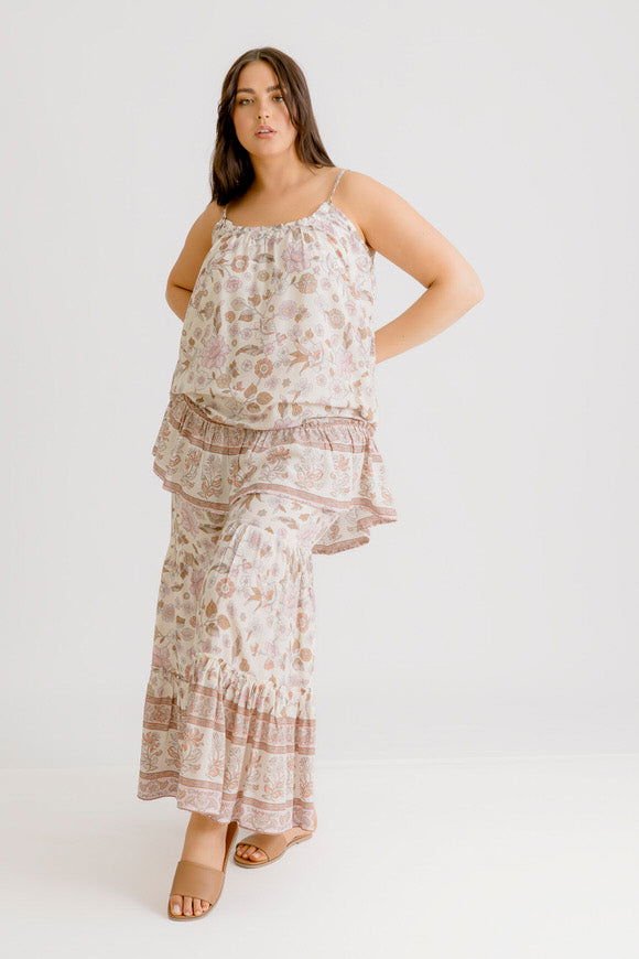 Bridie Printed Top - Blush - Salt + Soda