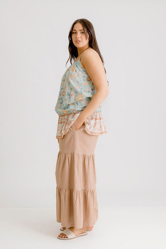 Bridie Printed Top - Sea Green - Salt + Soda