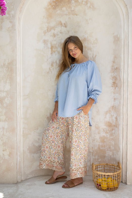 Cher Pant - White Lotus Print - Salt + Soda