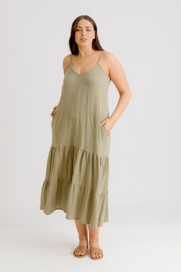 Clara Dress - Khaki - Salt + Soda