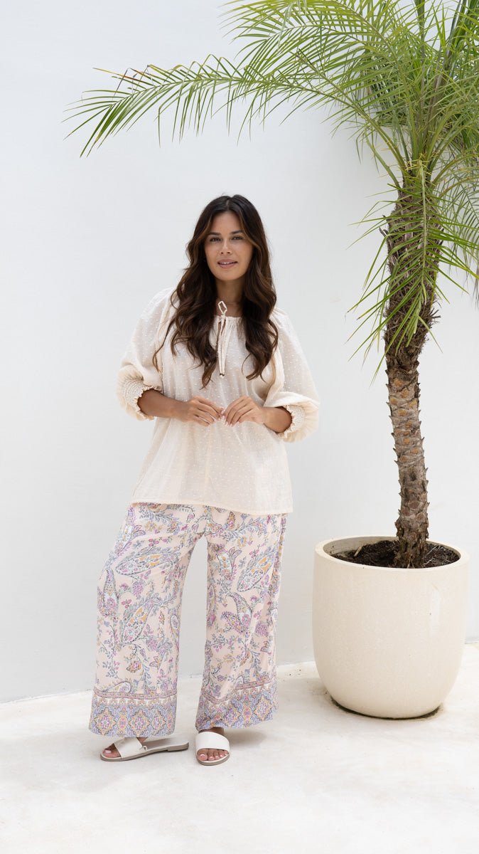 Eden Blouse - Blush Dobby - Salt + Soda