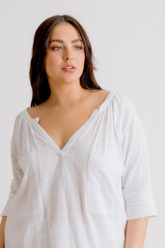 Giselle Tunic Top - White - Salt + Soda