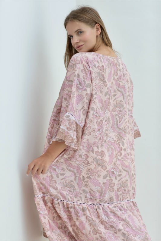 Hilo Dress - Pink Stork Print - Salt + Soda