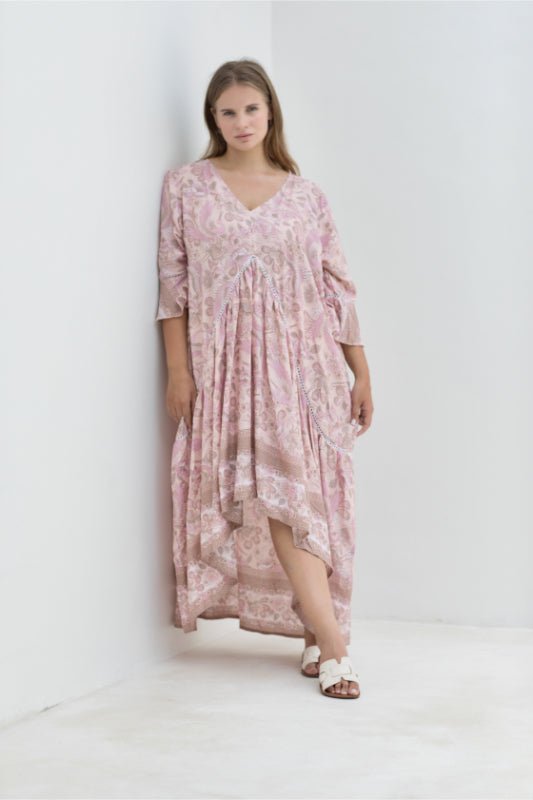 Hilo Dress - Pink Stork Print - Salt + Soda