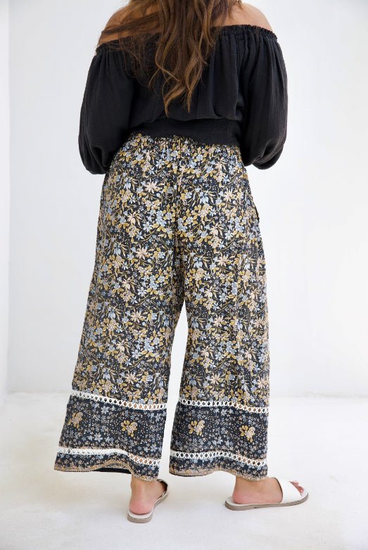 Malibu Pant - Black Iris Print - Salt + Soda
