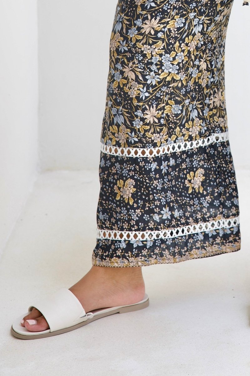 Malibu Pant - Black Iris Print - Salt + Soda