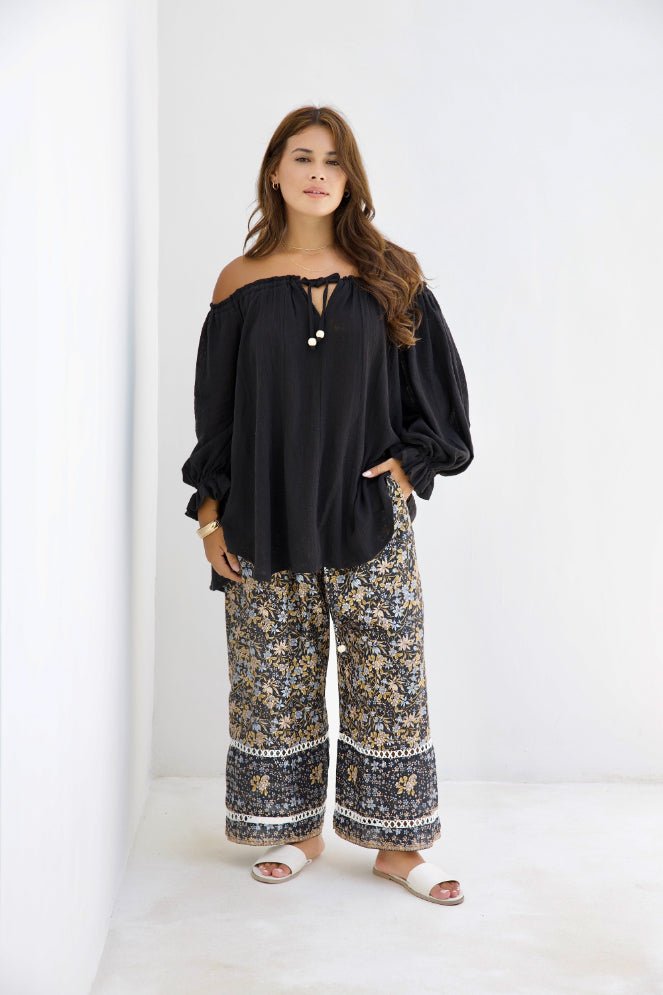 Ouvea Blouse - Black - Salt + Soda