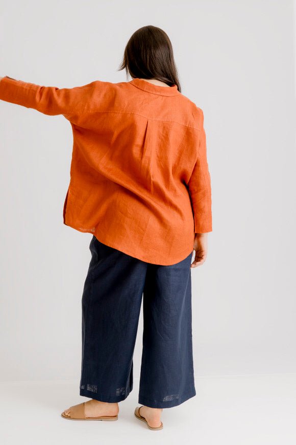 Riviera Linen Shirt - Rust - Salt + Soda