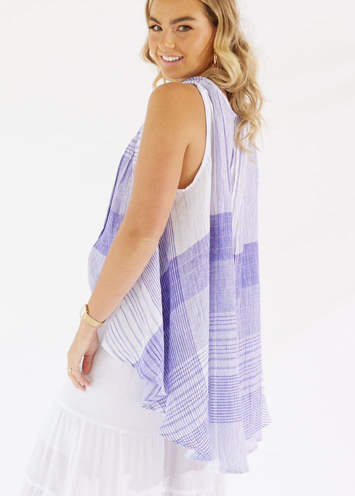 Ravello Blouse Pacific Blue - Salt + Soda