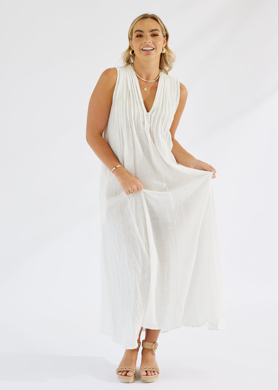 Rhodes Dress Cream - Salt + Soda