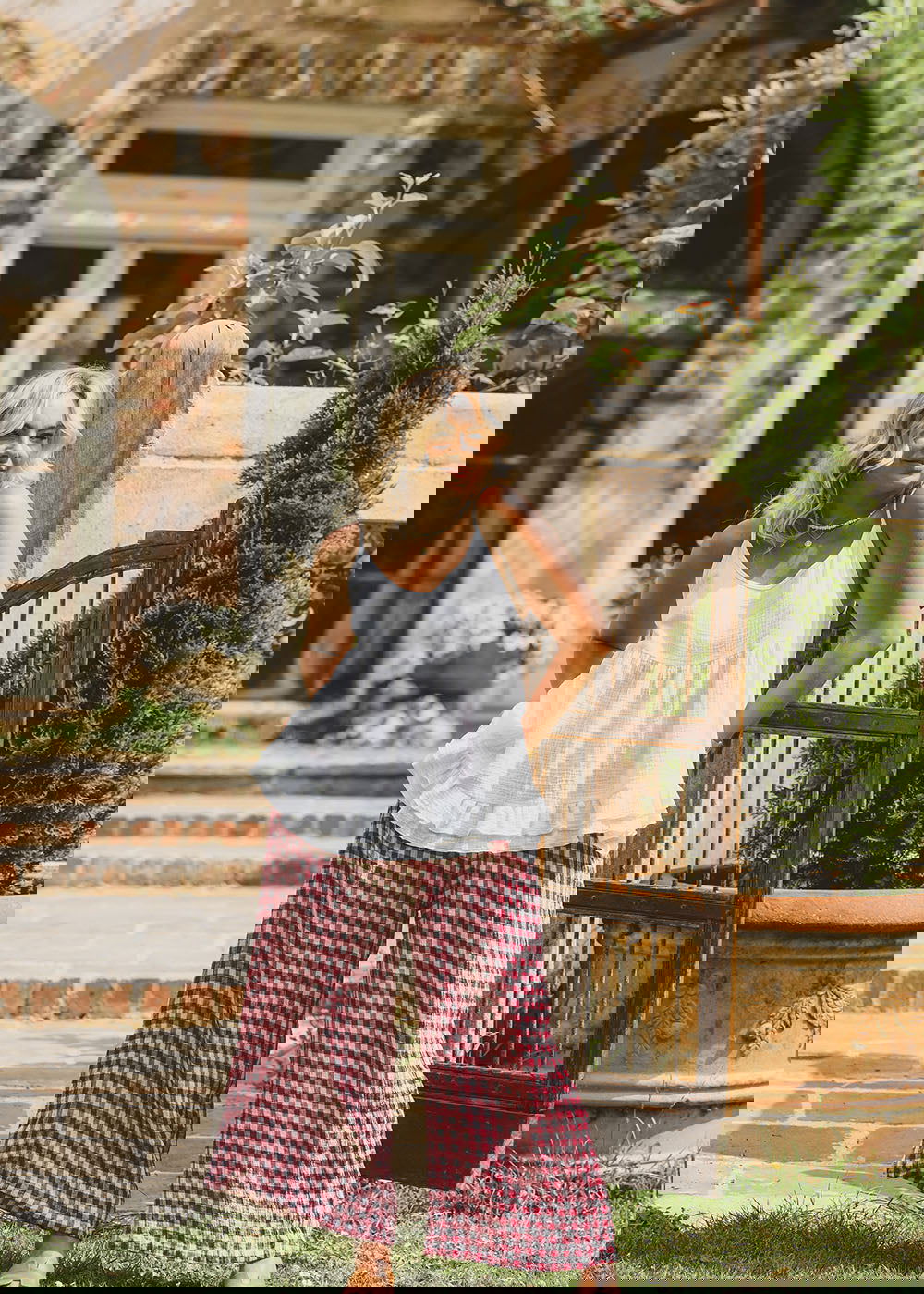 Bora Bora Pant Hibiscus Linen - Salt + Soda