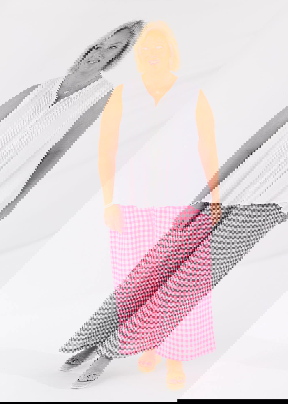 Bora Bora Pant Hibiscus Linen - Salt + Soda