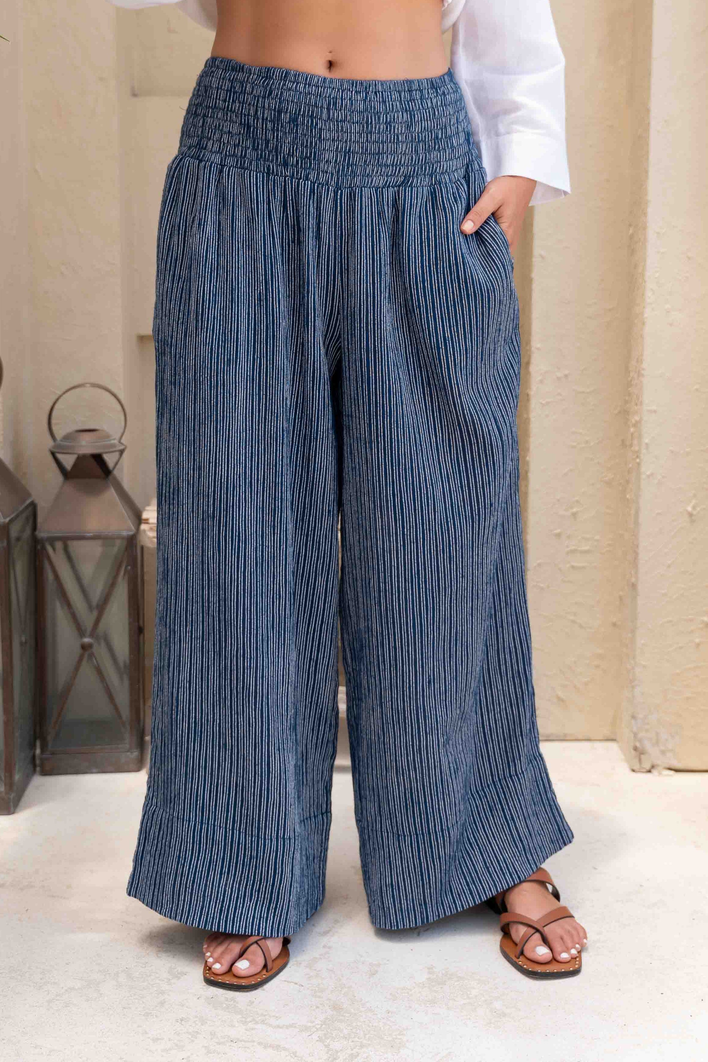 Merry Pant - Indigo Stripe
