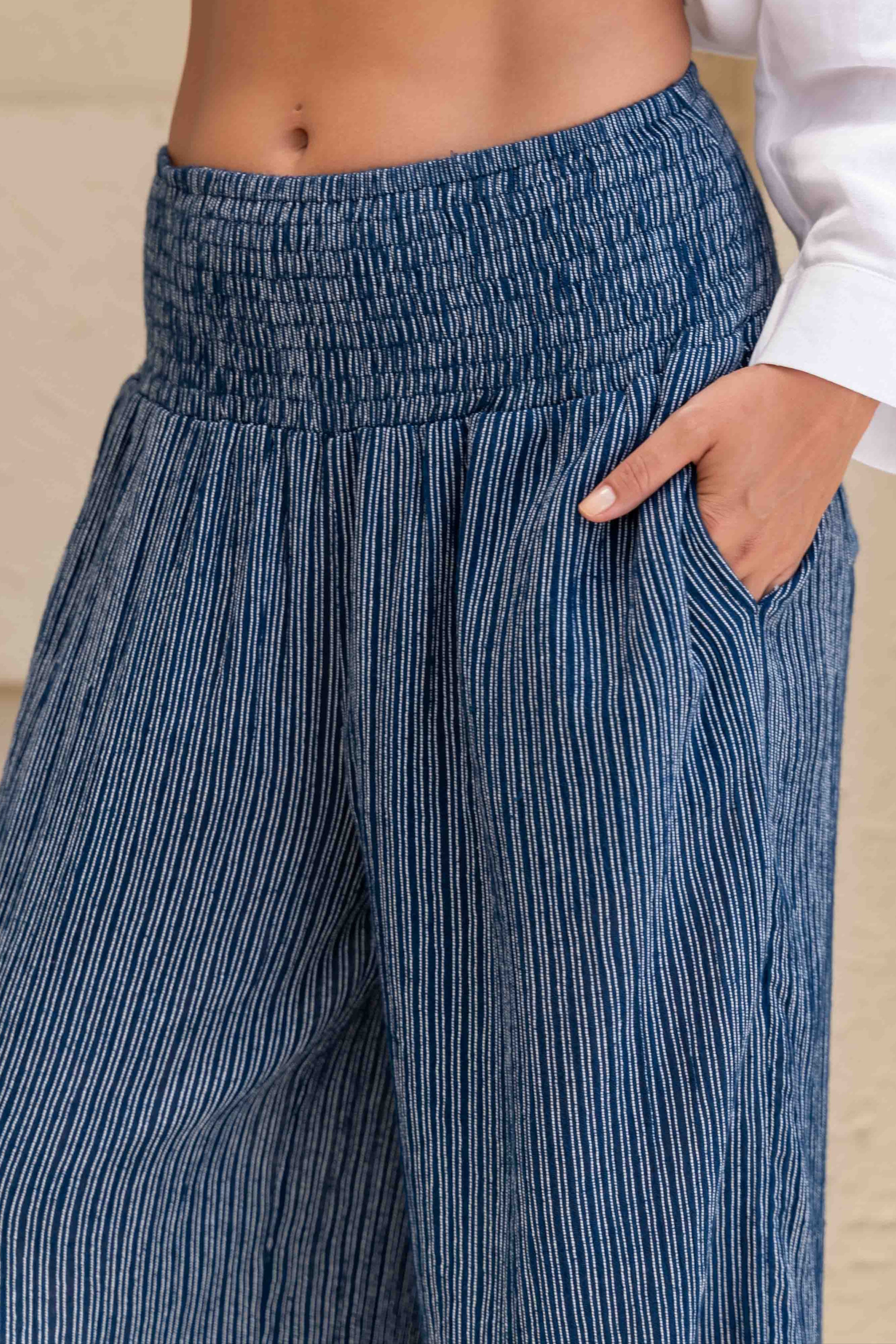 Merry Pant - Indigo Stripe