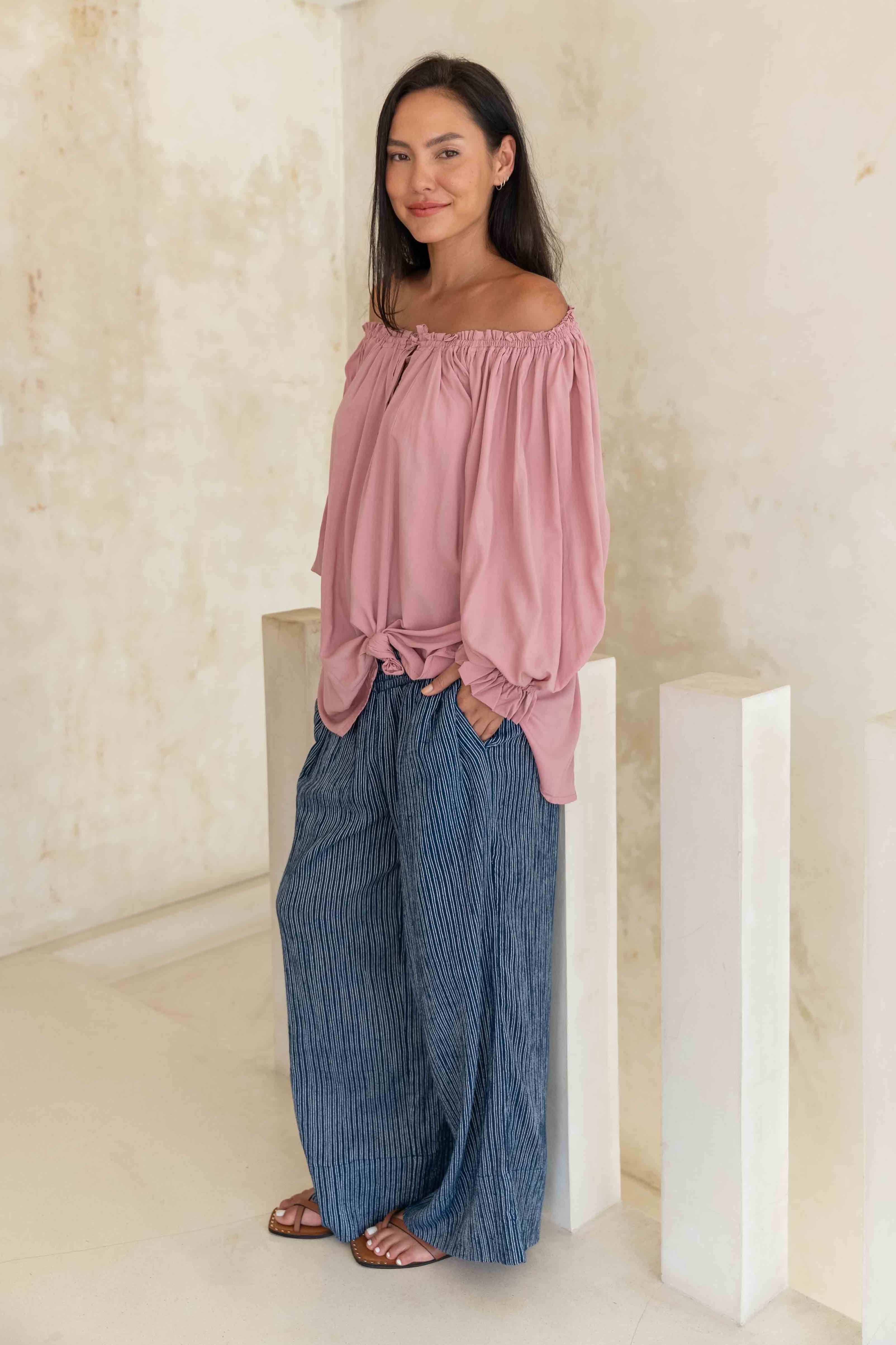 Merry Pant - Indigo Stripe