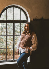 Oxford Cable Knit Vest Chocolate