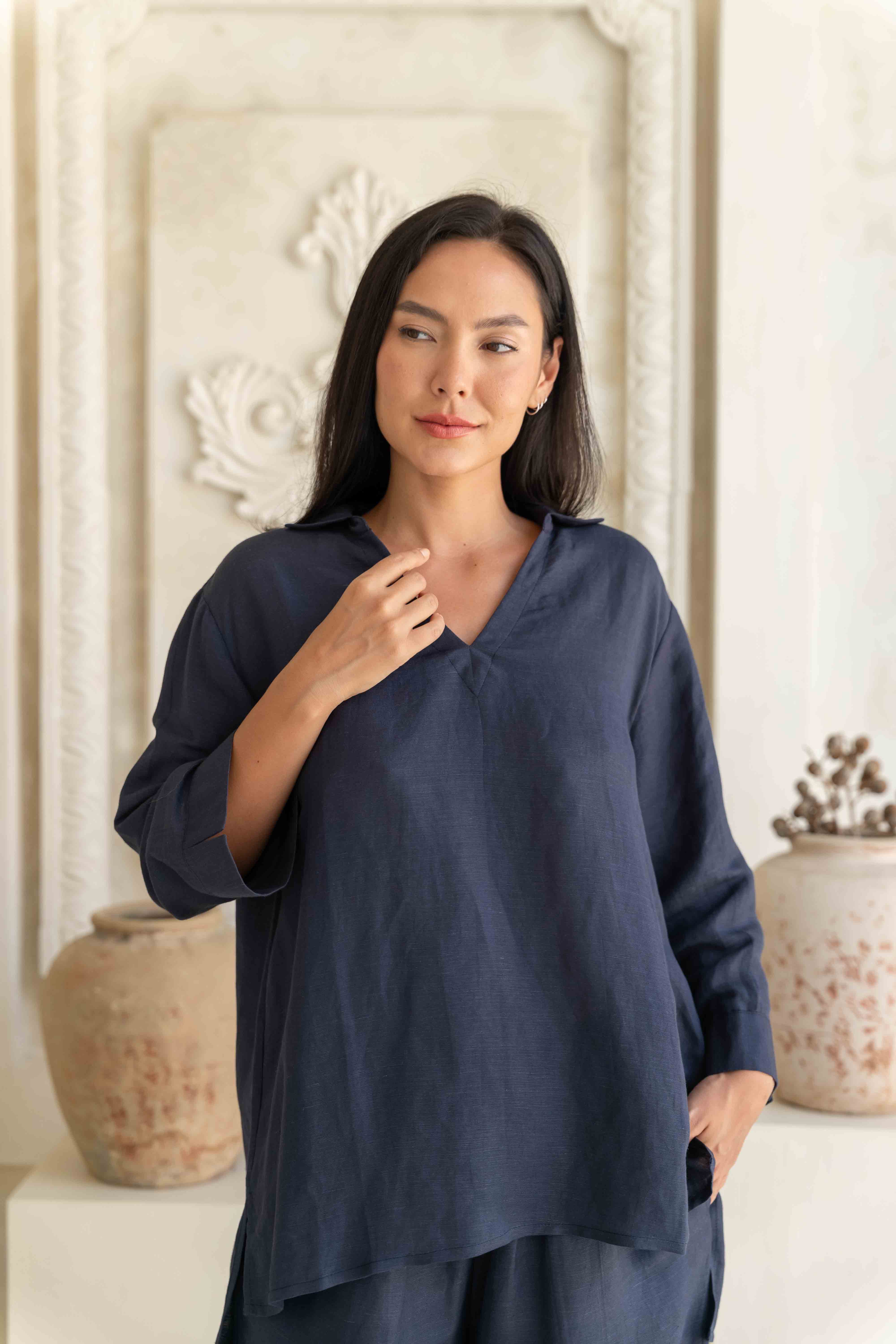 Sienna Shirt - Navy