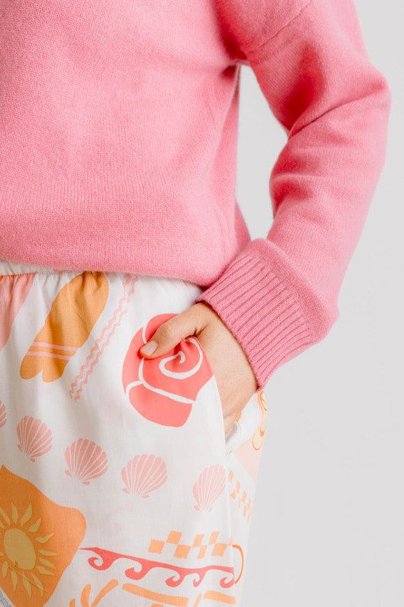 Luxe 100% Cashmere Sweater - Sorbet Pink - Salt + Soda