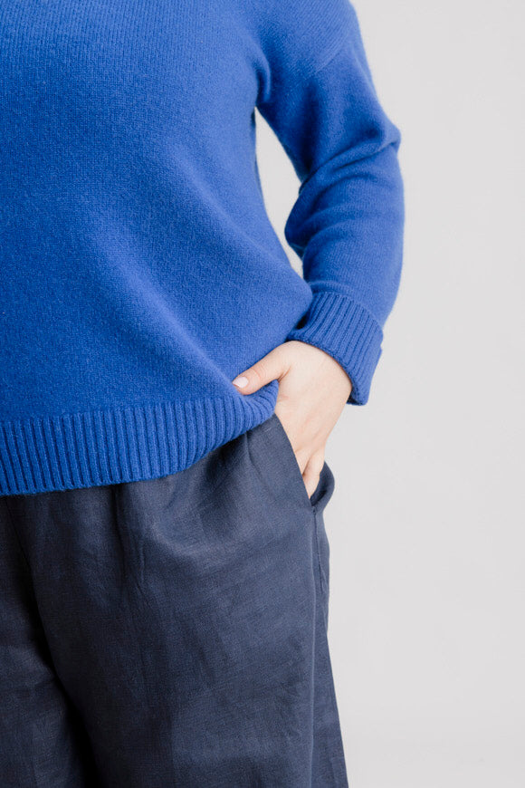 Luxe 100% Cashmere Sweater - Cobalt Blue - Salt + Soda