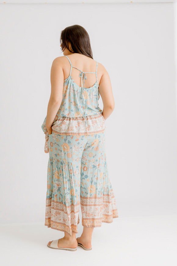 Bridie Printed Top - Sea Green - Salt + Soda