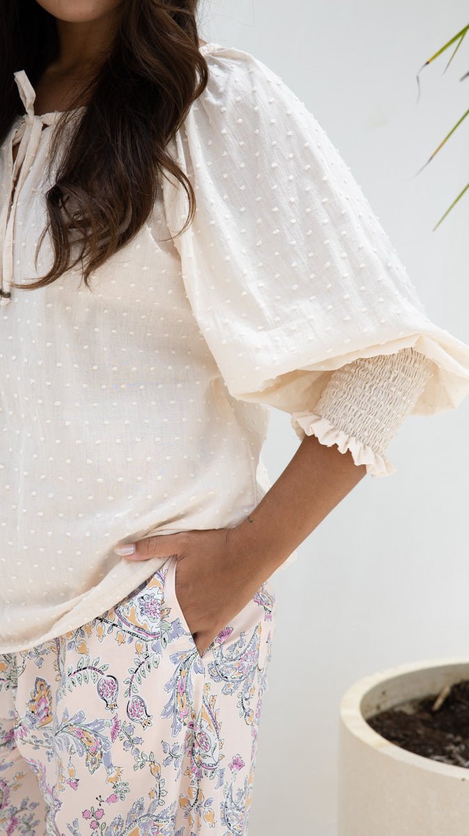 Eden Blouse - Blush Dobby - Salt + Soda