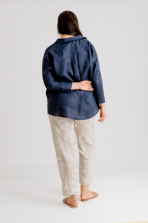 Henri Motif Print Pant - Stone Motif Print - Salt + Soda