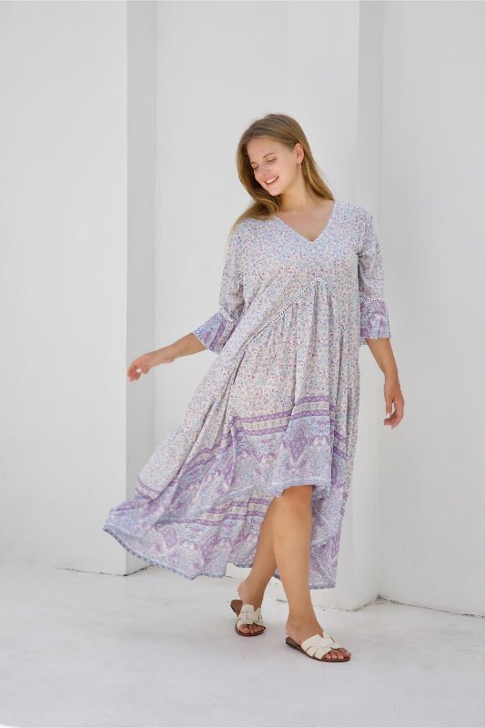 Hilo Dress - Mauve Daisy Print - Salt + Soda