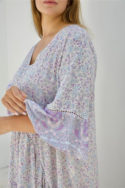 Hilo Dress - Mauve Daisy Print - Salt + Soda