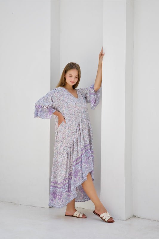 Hilo Dress - Mauve Daisy Print - Salt + Soda