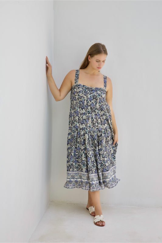 Ivy Dress - Shello Grey Print - Salt + Soda