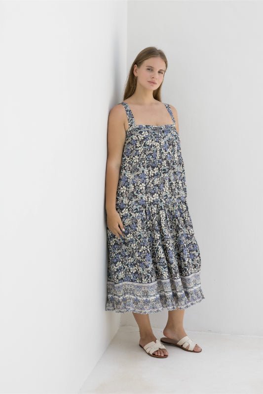 Ivy Dress - Shello Grey Print - Salt + Soda