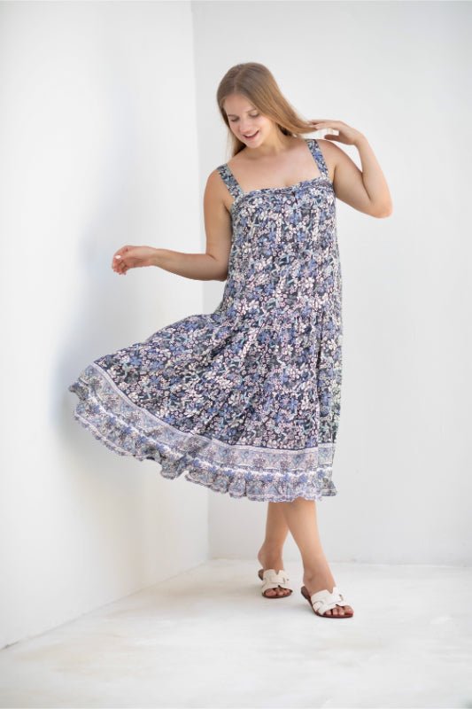 Ivy Dress - Shello Grey Print - Salt + Soda