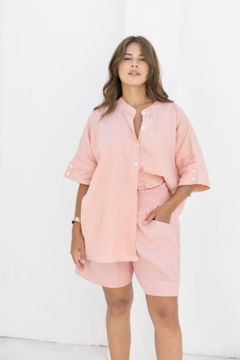 Lisbon Shirt - Coral - Salt + Soda