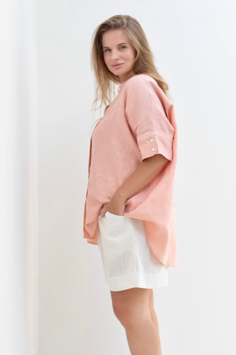 Lisbon Shirt - Coral - Salt + Soda