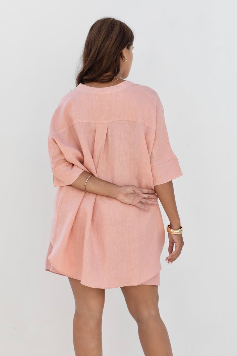 Lisbon Shirt - Coral - Salt + Soda