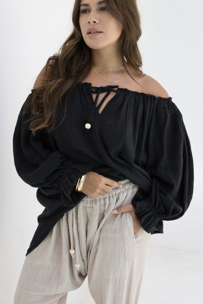Ouvea Blouse - Black - Salt + Soda