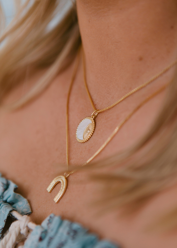 Rainbow Necklace ~ Gold-Salt + Soda