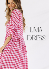 Lima Dress Hibiscus Linen